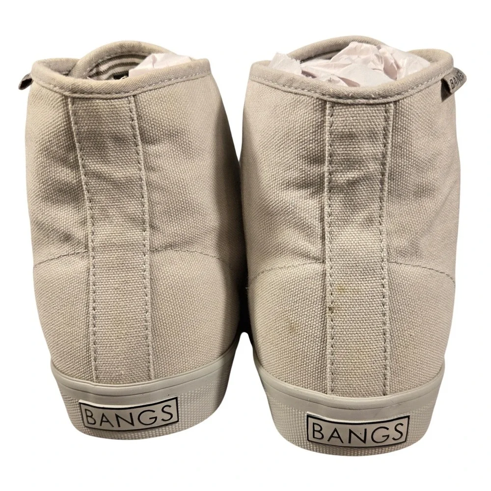 BANGS Shoes High Top Canvas Sneakers Grey Cactus Succulent Embroidery Womens 7‎